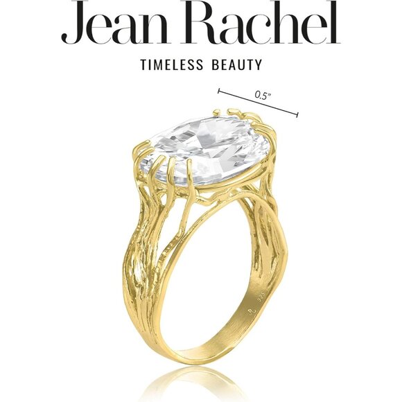 Women's 14K Gold Over Sterling Silver Statement Rings With 7.75 TCW Morganite - Picture 6 of 8